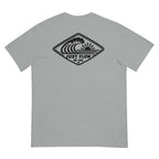 Horizontal Wave Diamond heavyweight tee in Granite with the black mark, back graphic