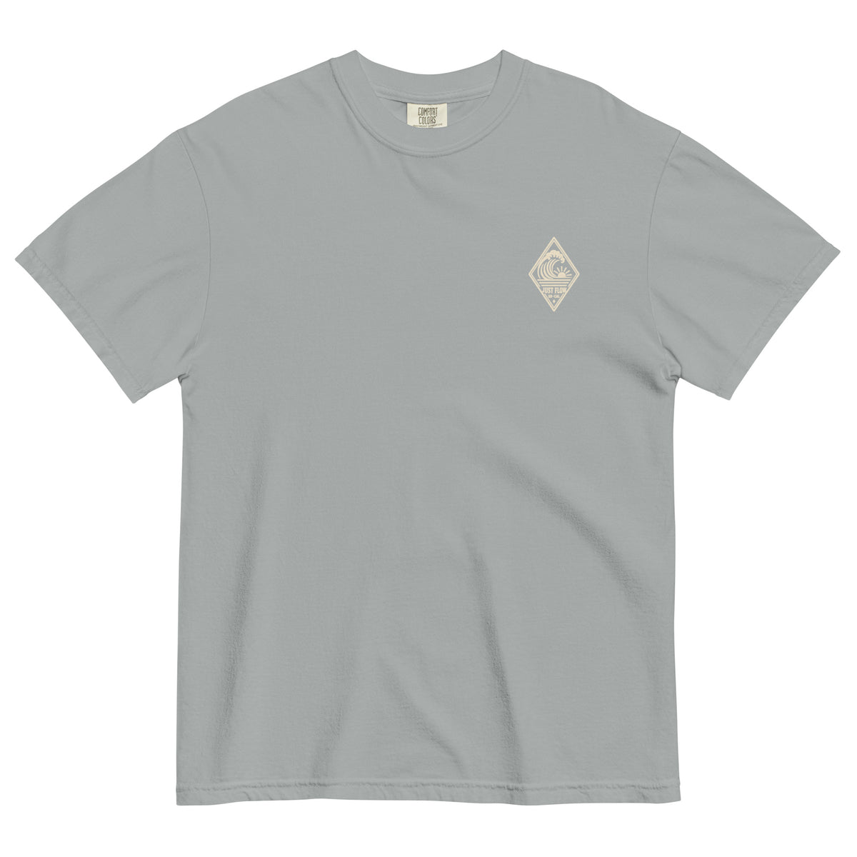 Vertical Wave Diamond DTF Heavyweight Tee in Granite, front