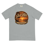 Golden Hour Feature heavyweight tee in Granite, front badge