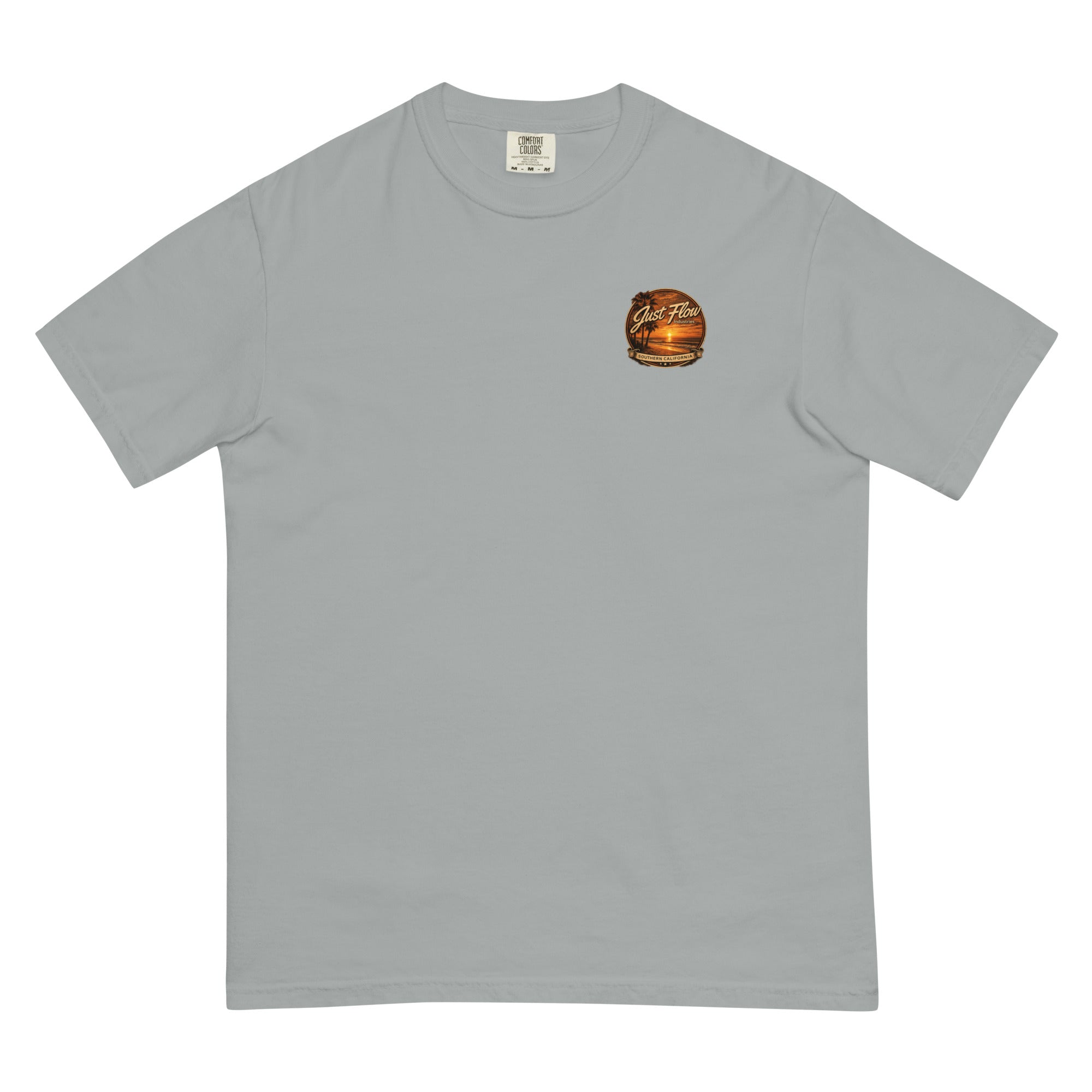 Golden Hour Offshore Fishing heavyweight tee in Granite, front