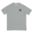Circular Wave Crest heavyweight tee in Granite with the black crest, front