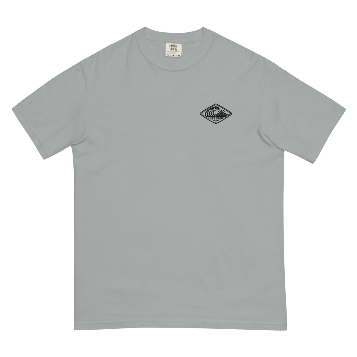 Horizontal Wave Diamond heavyweight tee in Granite with the black mark, front