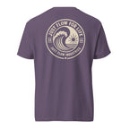 Circular Wave Crest heavyweight tee in Grape with the bone crest, back graphic