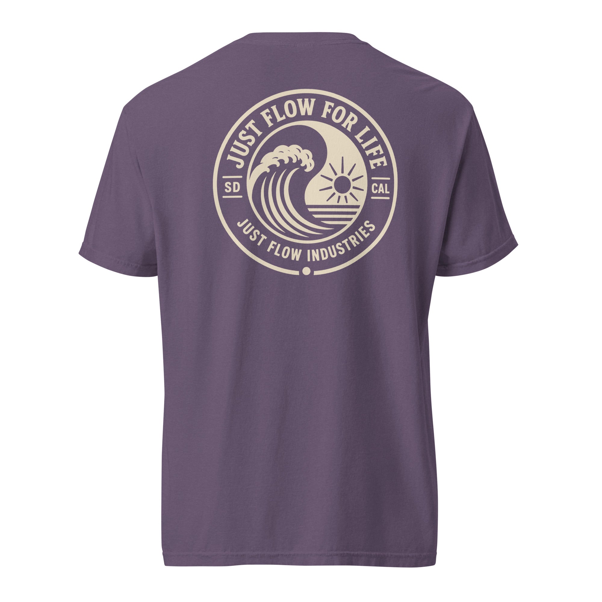 Circular Wave Crest heavyweight tee in Grape with the bone crest, back graphic