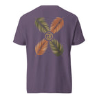 Palm Frond Heavyweight Tee in Grape, back print