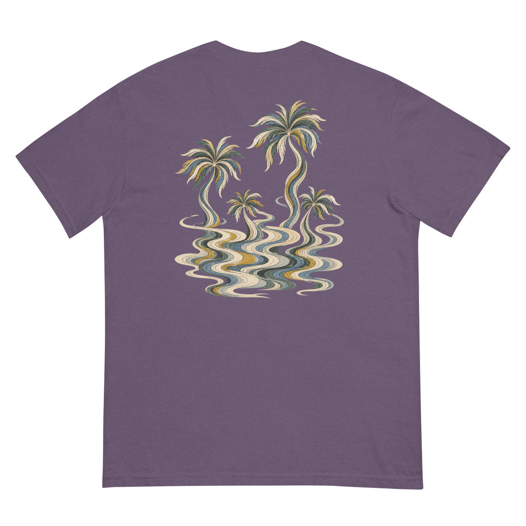 Palm Smoke II Heavyweight Tee in Grape, back print