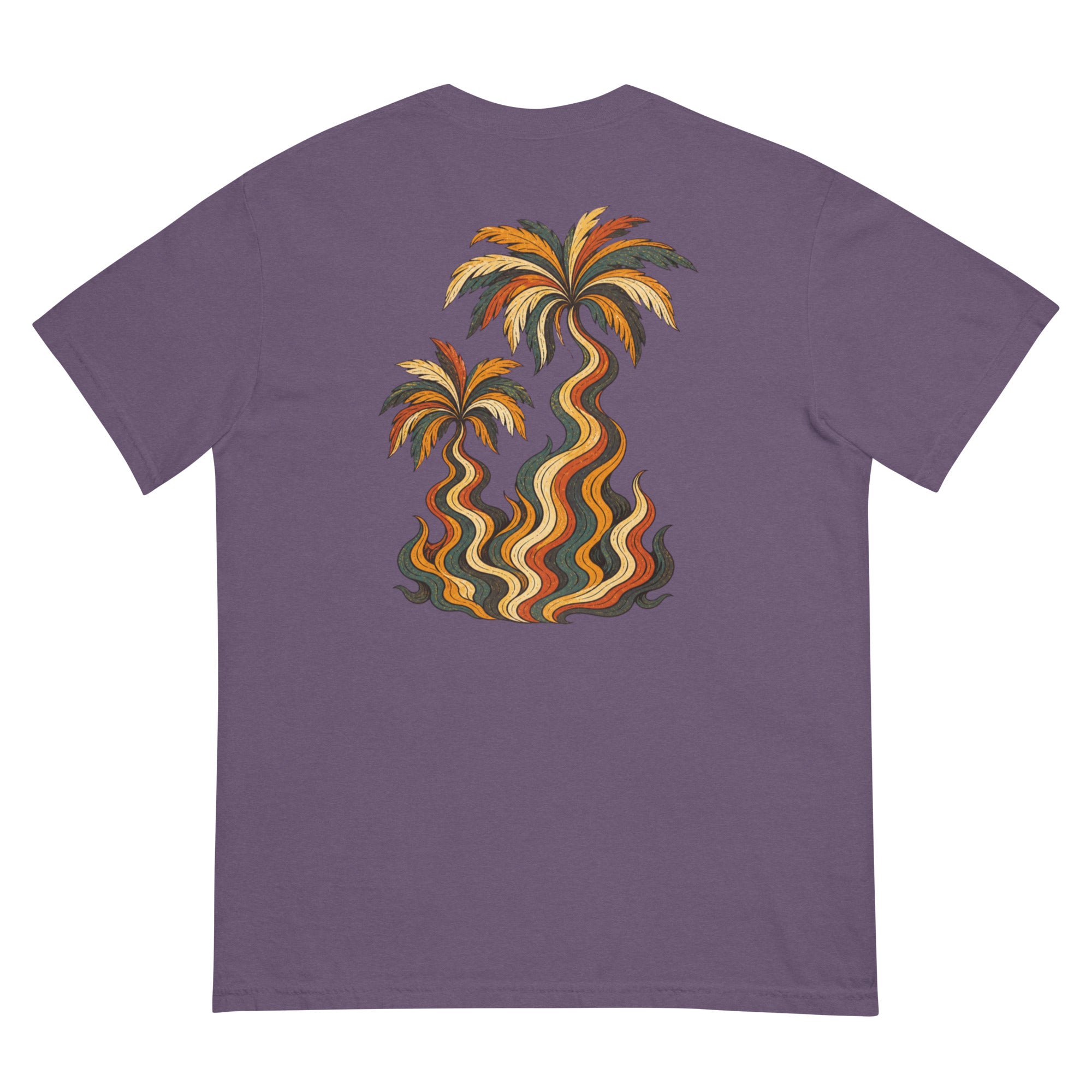 Palm Smoke Heavyweight Tee in Grape, back print