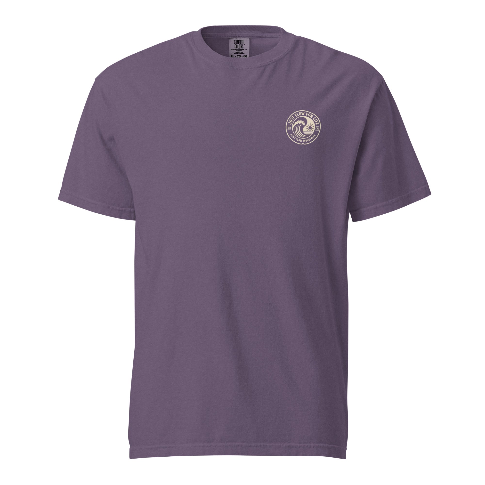 Circular Wave Crest heavyweight tee in Grape with the bone crest, front