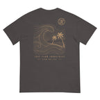 Ride the Current heavyweight tee, Graphite, back — Ride the Current print