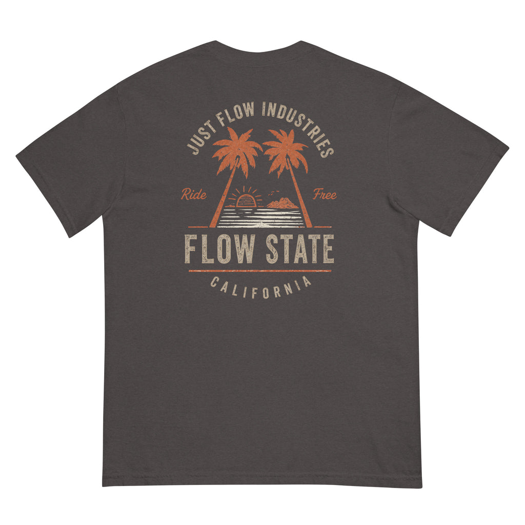 Flow State DTF Heavyweight Tee in Graphite, back graphic