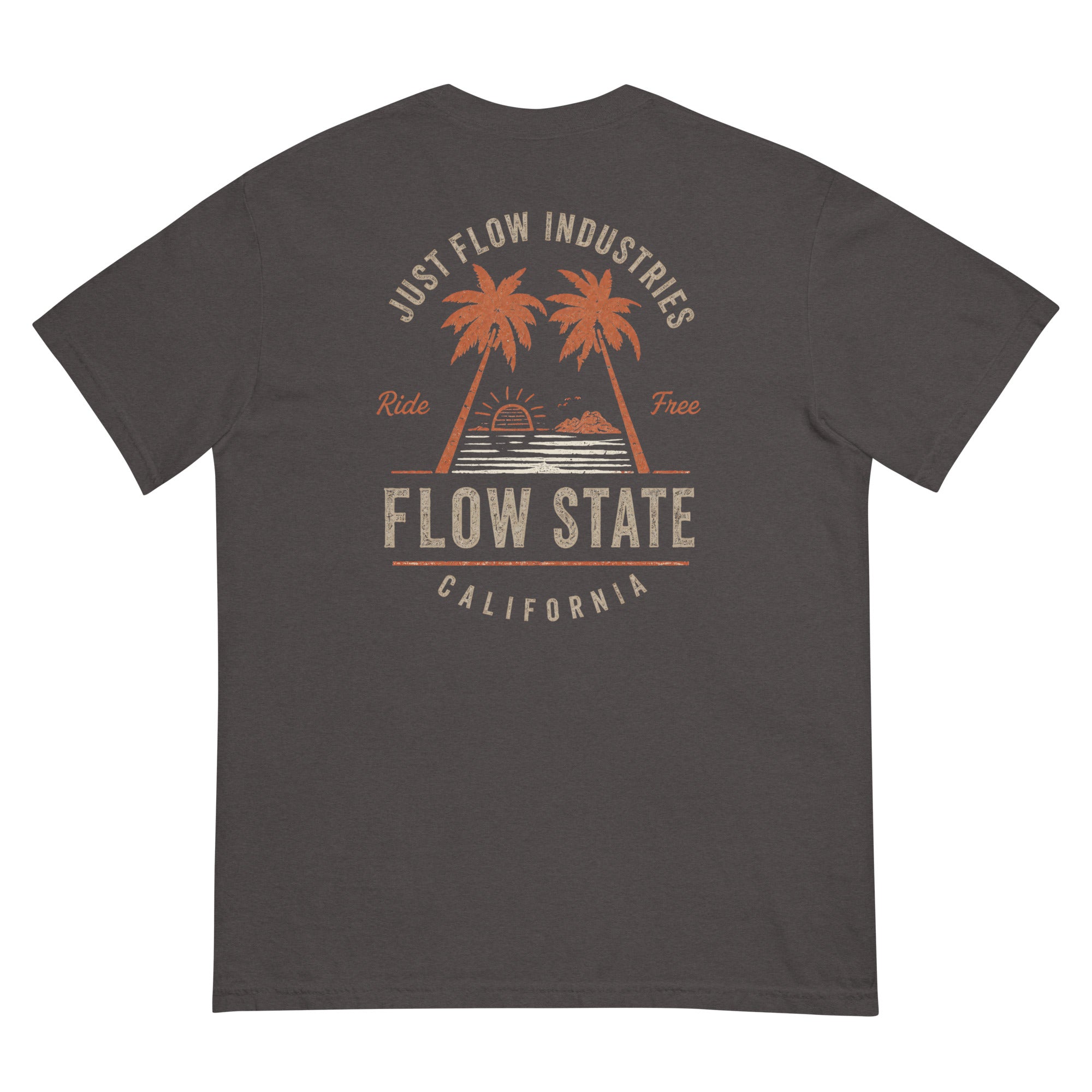 Flow State DTF Heavyweight Tee in Graphite, back graphic