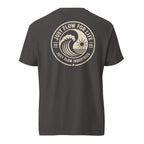 Circular Wave Crest heavyweight tee in Graphite with the bone crest, back graphic