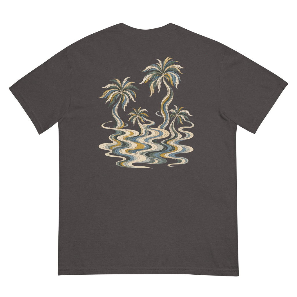 Palm Smoke II Heavyweight Tee in Graphite, back print