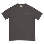 Ride the Current heavyweight tee, Graphite, front — JFI monogram at left chest
