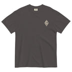 Vertical Wave Diamond DTF Heavyweight Tee in Graphite, front