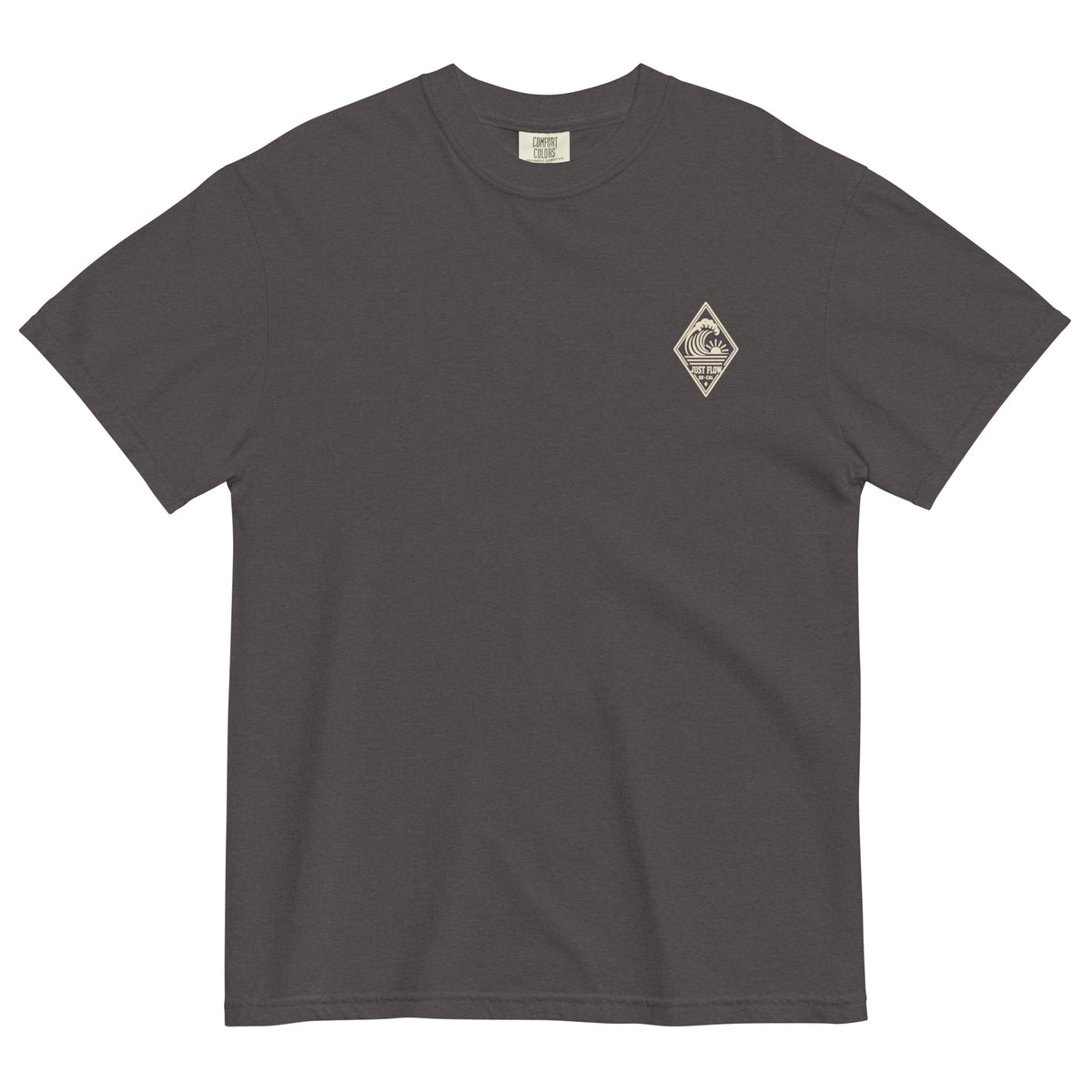 Vertical Wave Diamond DTF Heavyweight Tee in Graphite, front