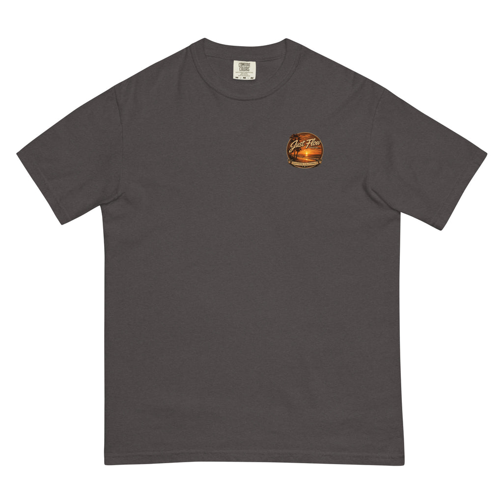 Golden Hour Lifeguard Tower heavyweight tee in Graphite, front