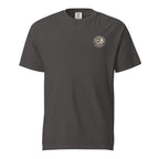 Circular Wave Crest heavyweight tee in Graphite with the bone crest, front
