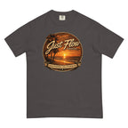 Golden Hour Feature heavyweight tee in Graphite, front badge