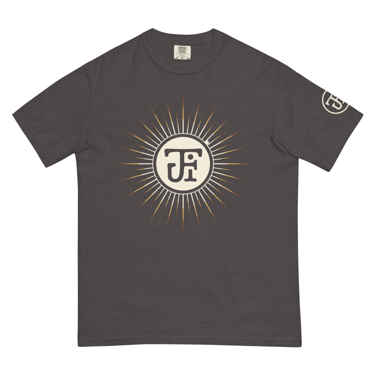 Monogram Eclipse Heavyweight Tee in Graphite, left sleeve