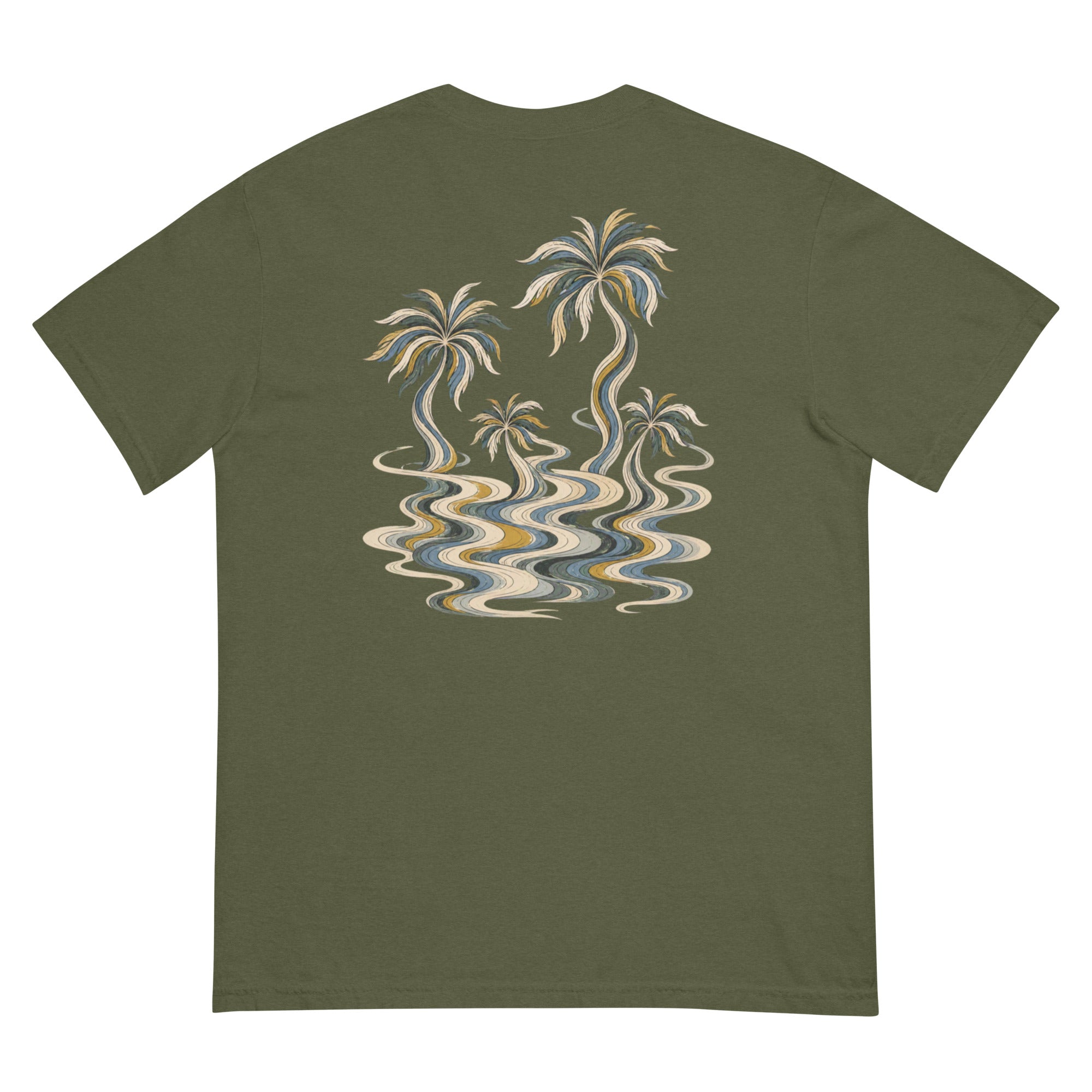 Palm Smoke II Heavyweight Tee in Hemp, back print