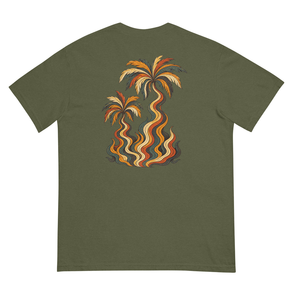 Palm Smoke Heavyweight Tee in Hemp, back print