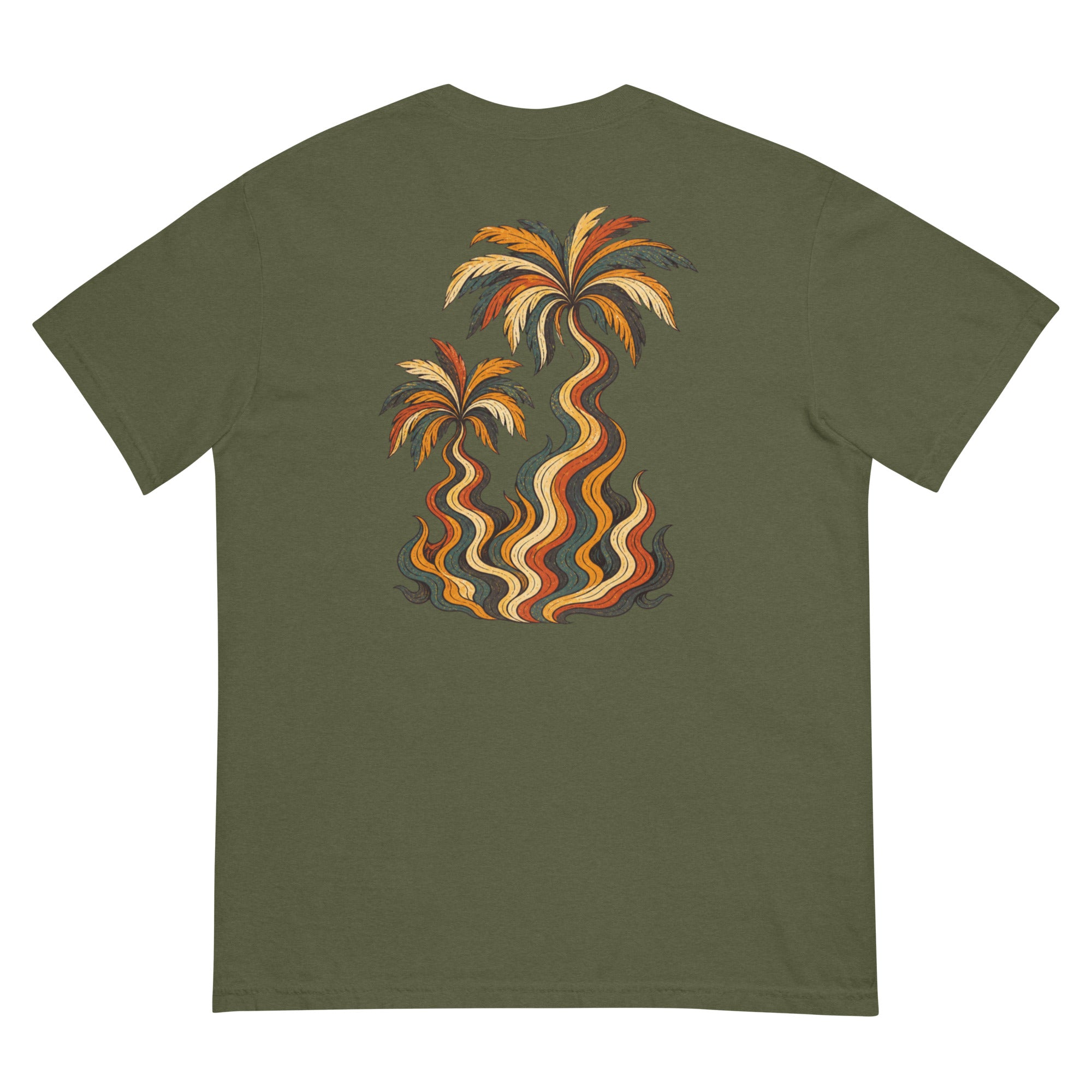 Palm Smoke Heavyweight Tee in Hemp, back print