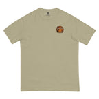 Golden Hour Lifeguard Tower heavyweight tee in Khaki, front