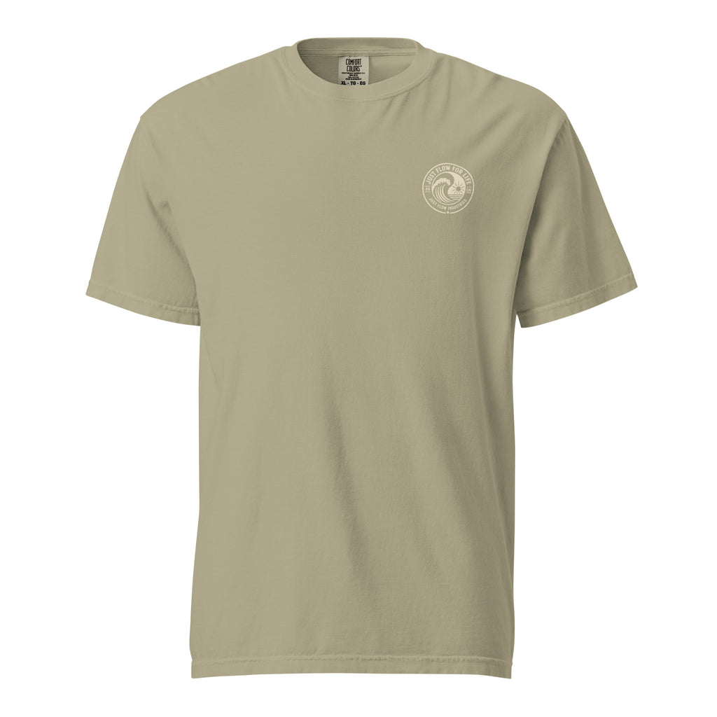 Circular Wave Crest heavyweight tee in Khaki with the bone crest, front
