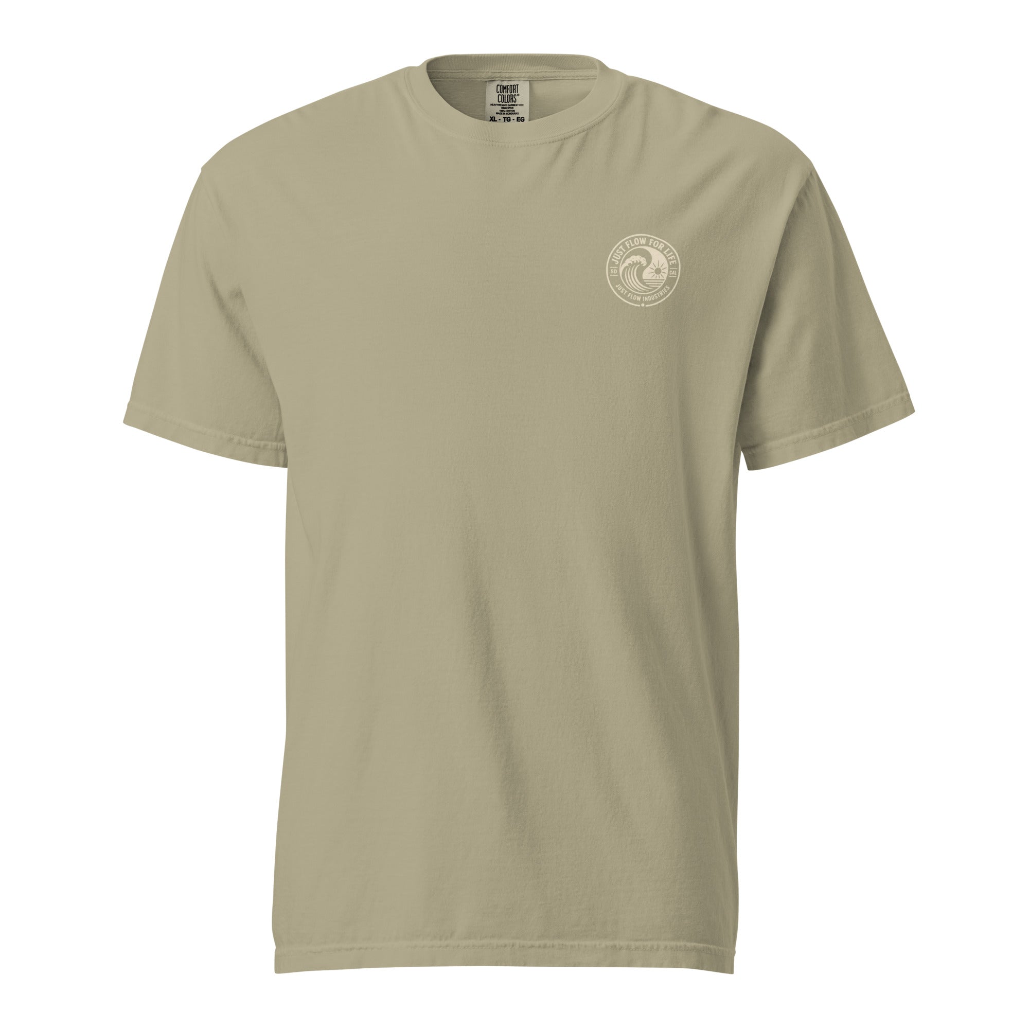 Circular Wave Crest heavyweight tee in Khaki with the bone crest, front