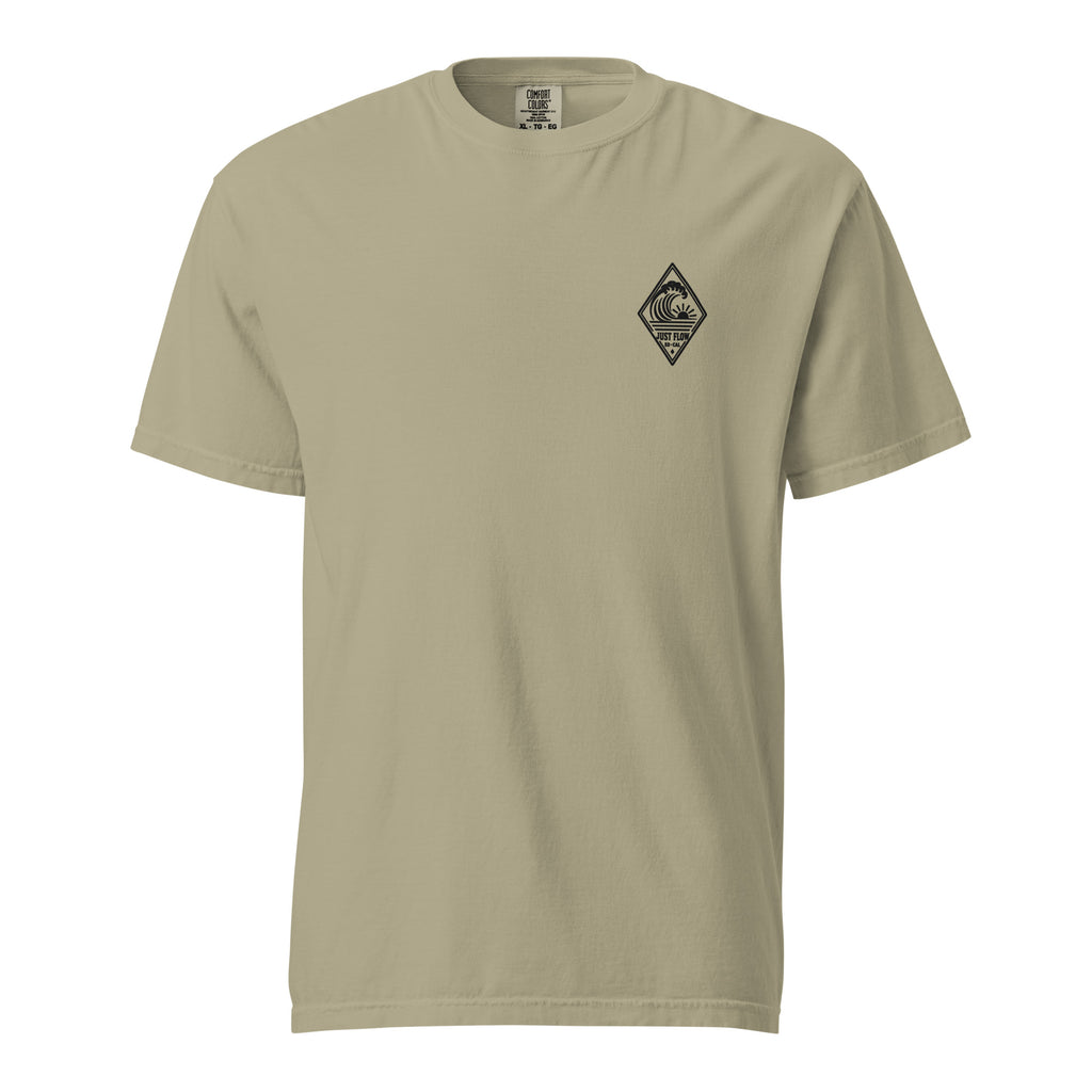 Vertical Wave Diamond heavyweight tee in Khaki with the black mark, front