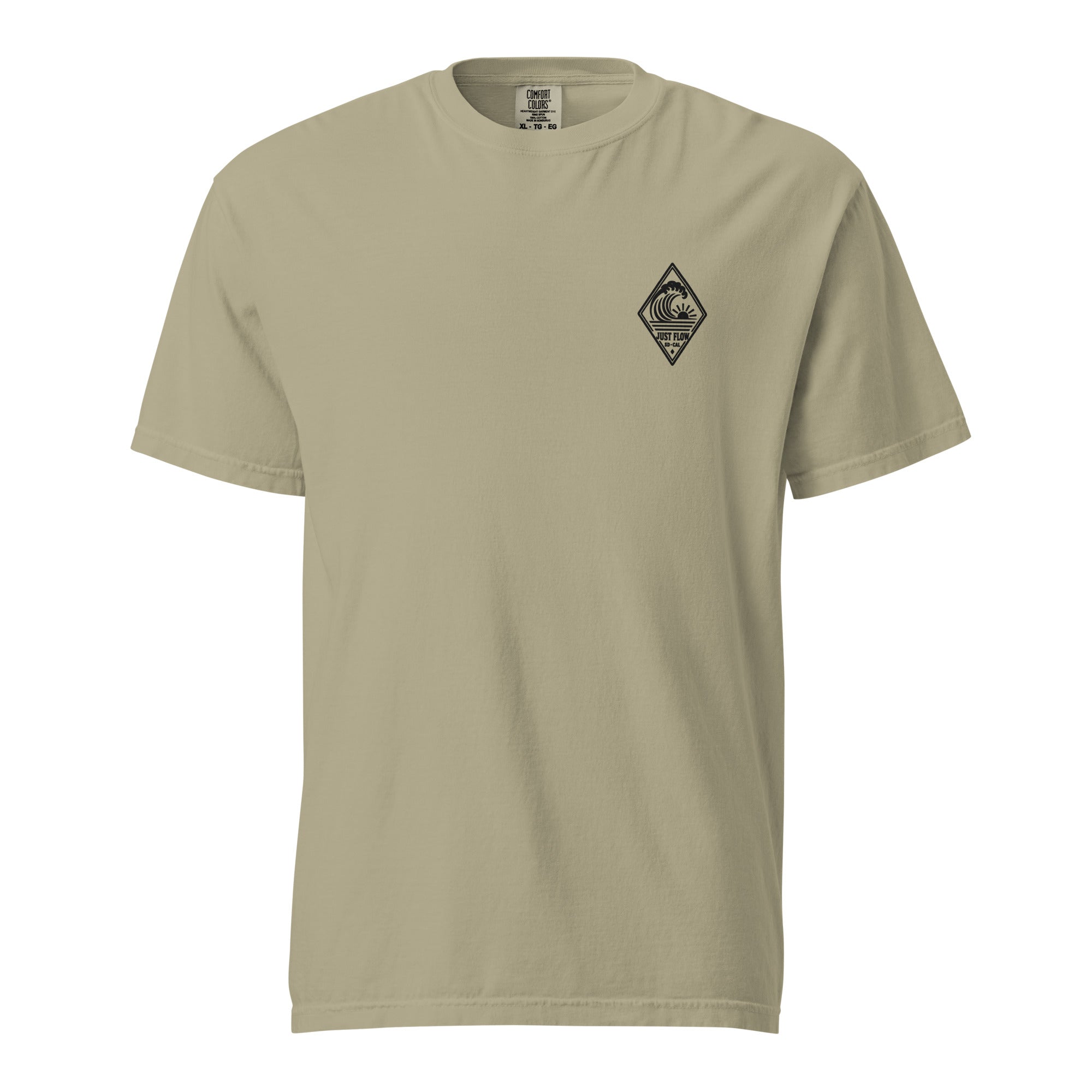 Vertical Wave Diamond heavyweight tee in Khaki with the black mark, front