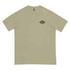 Horizontal Wave Diamond heavyweight tee in Khaki with the black mark, front