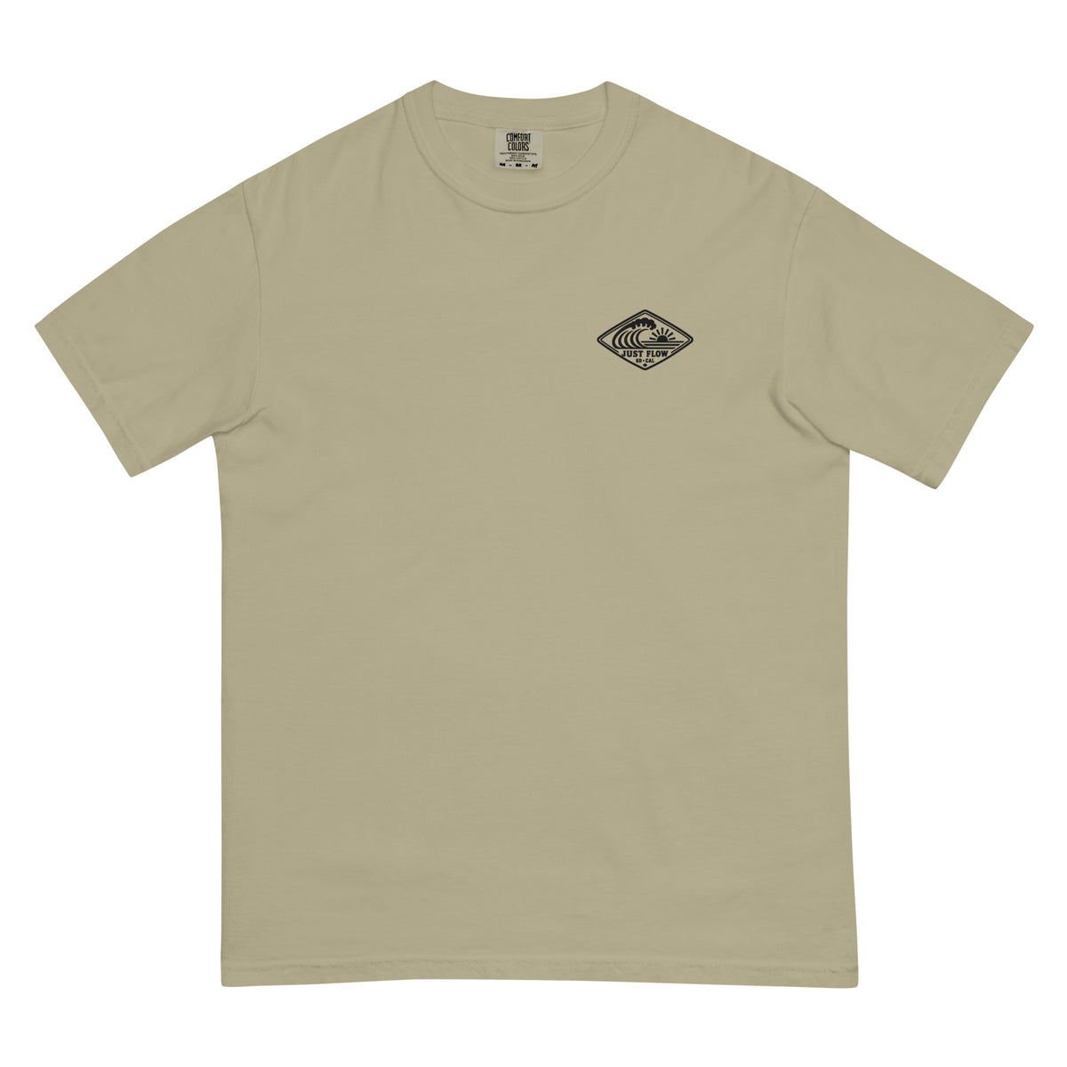 Horizontal Wave Diamond heavyweight tee in Khaki with the black mark, front