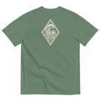 Vertical Wave Diamond DTF Heavyweight Tee in Light Green, back graphic