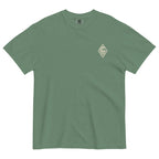 Vertical Wave Diamond DTF Heavyweight Tee in Light Green, front