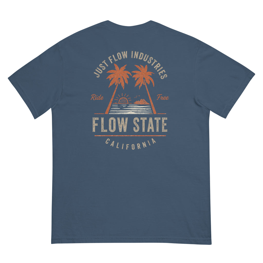 Flow State DTF Heavyweight Tee in Midnight, back graphic