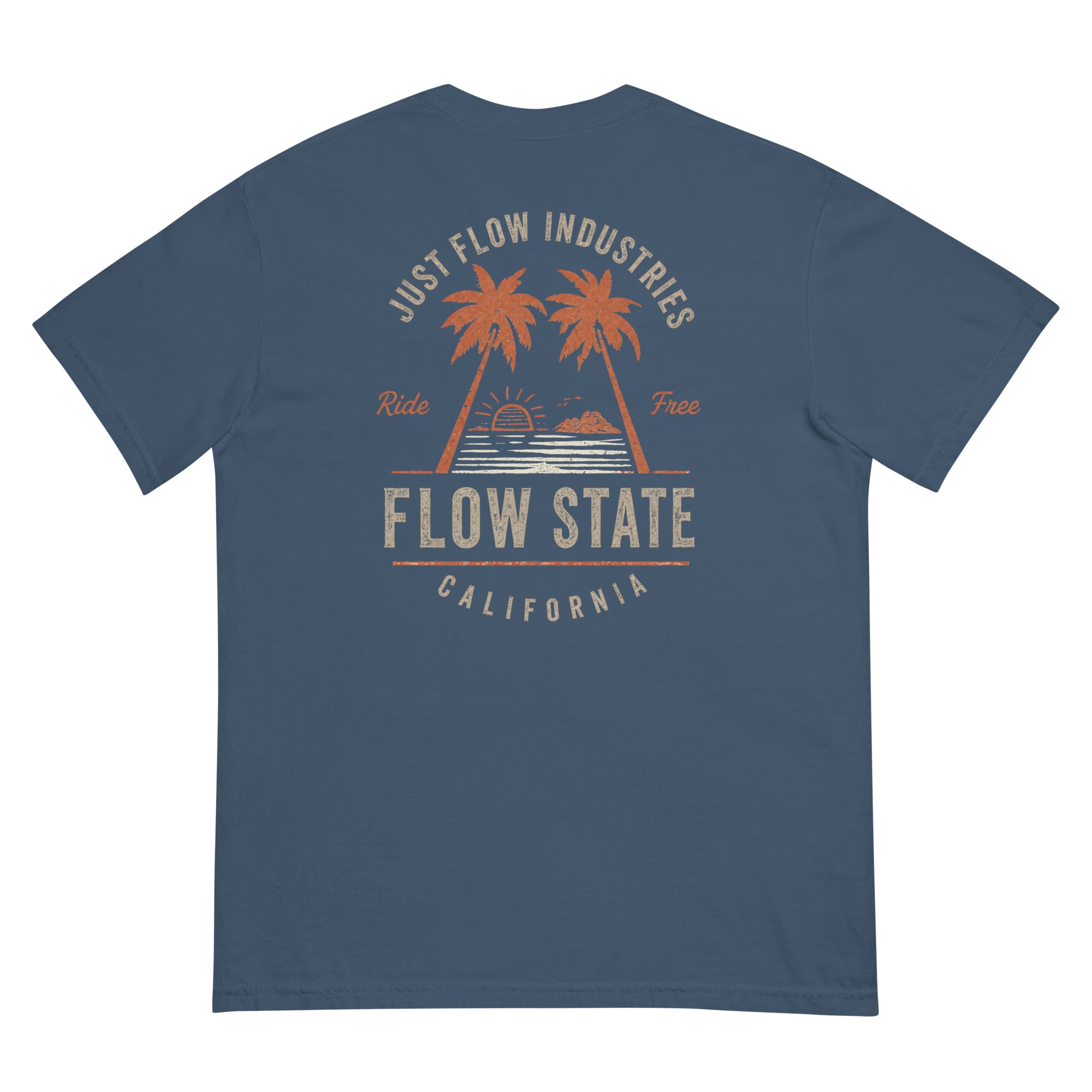 Flow State DTF Heavyweight Tee in Midnight, back graphic