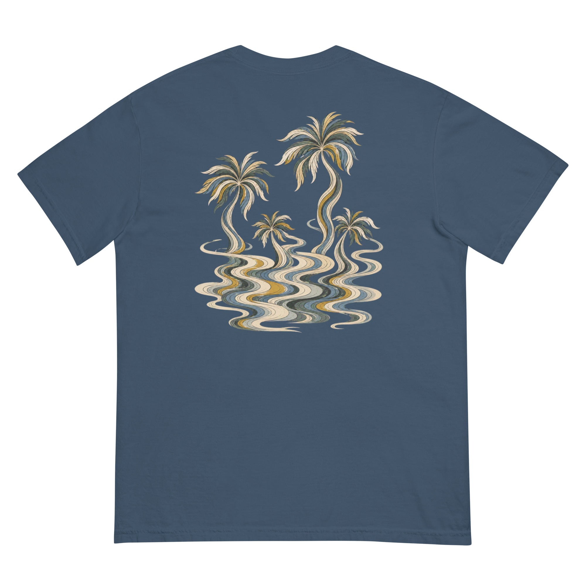 Palm Smoke II Heavyweight Tee in Midnight, back print