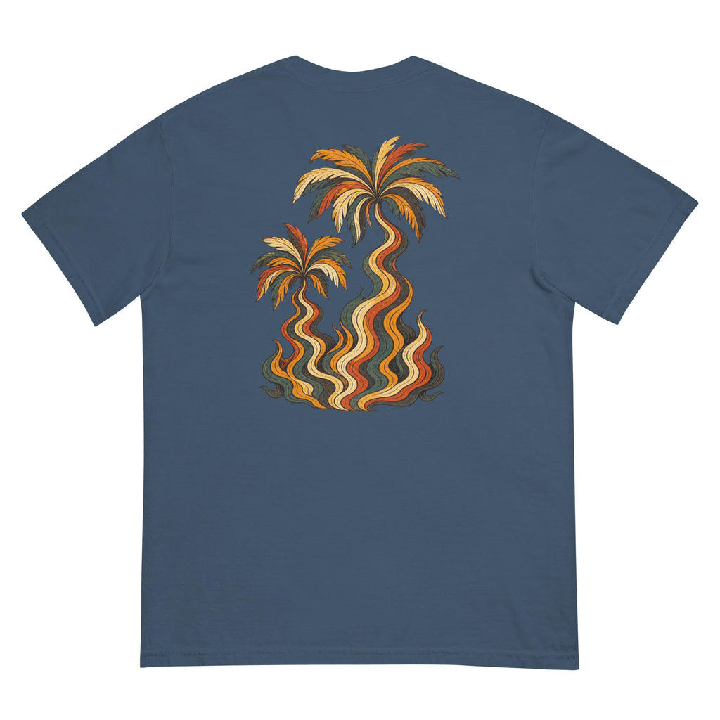 Palm Smoke Heavyweight Tee in Midnight, back print