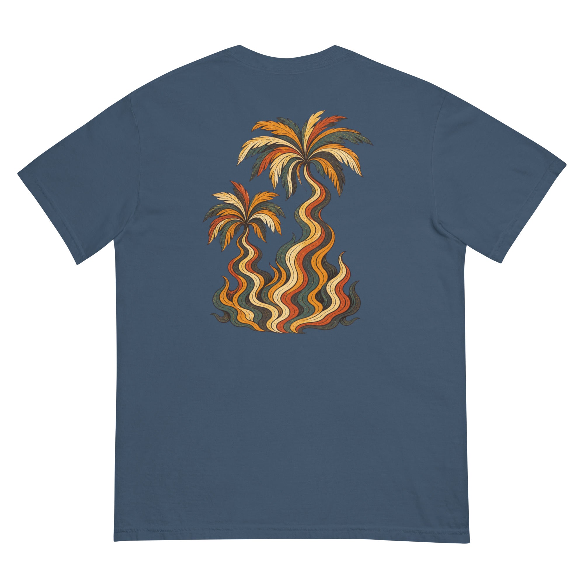 Palm Smoke Heavyweight Tee in Midnight, back print