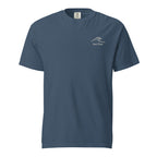 Palm Frequency Heavyweight Tee — washed Midnight, front, wave mark at left chest