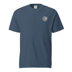 Circular Wave Crest heavyweight tee in Midnight with the bone crest, front