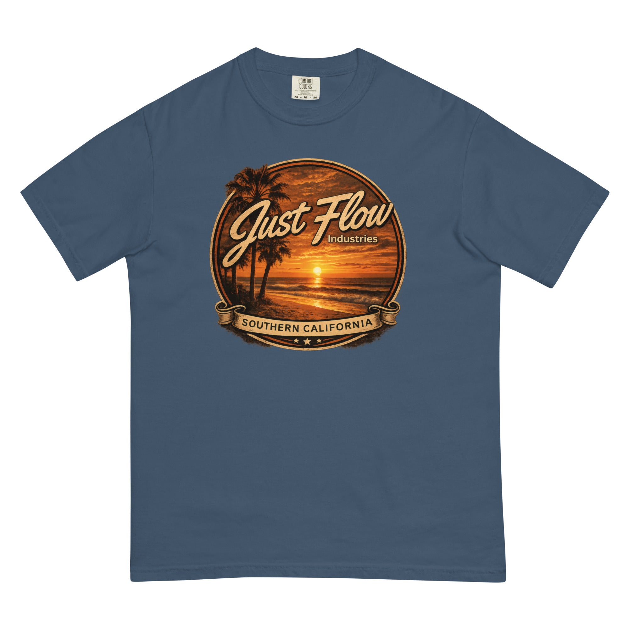 Golden Hour Feature heavyweight tee in Midnight, front badge