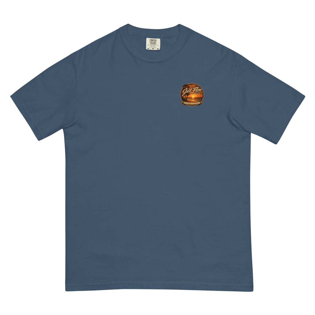 Golden Hour Offshore Fishing heavyweight tee in Midnight, front