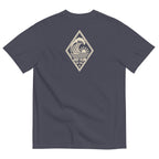 Vertical Wave Diamond DTF Heavyweight Tee in Navy, back graphic