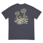 Palm Smoke II Heavyweight Tee in Navy, back print