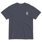 Vertical Wave Diamond DTF Heavyweight Tee in Navy, front