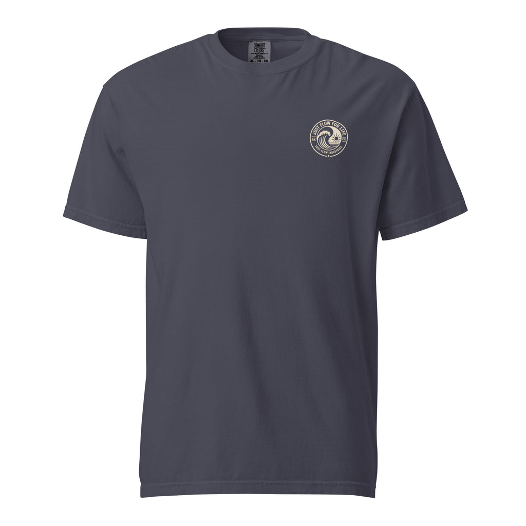 Circular Wave Crest heavyweight tee in Navy with the bone crest, front