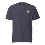 Circular Wave Crest heavyweight tee in Navy with the bone crest, front